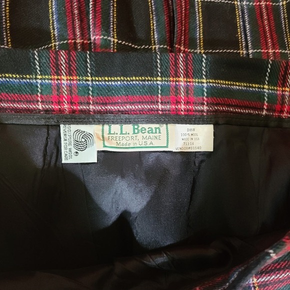 L.L. Bean Vintage Lined Wool Midi Skirt size Large NWOT - Picture 3 of 3